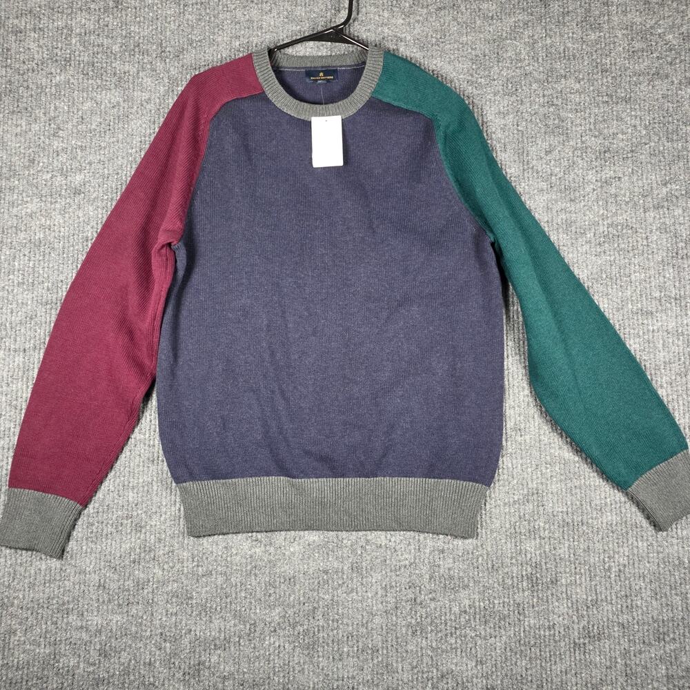Brooks Brothers Mens Merino Wool Colorblock Crewneck Sweater Size M